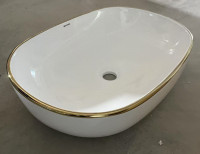 Раковина накладна Mixxus Premium ELLIPSE-0105 EDGE GOLD 600х400х150mm (MP6564)