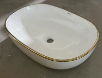 Раковина накладна Mixxus Premium ELLIPSE-0105 EDGE GOLD 600х400х150mm (MP6564)
