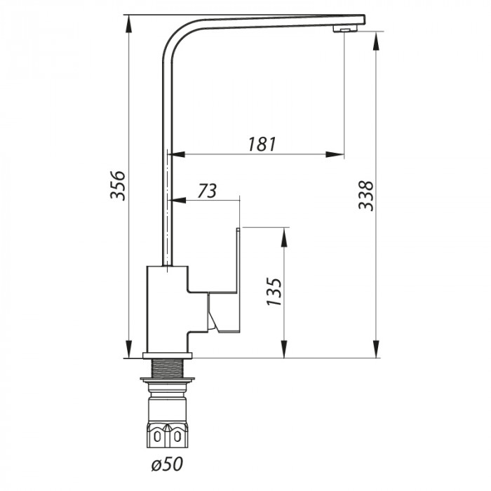 Змішувач для кухні Zerix LR74033 (LL1479)