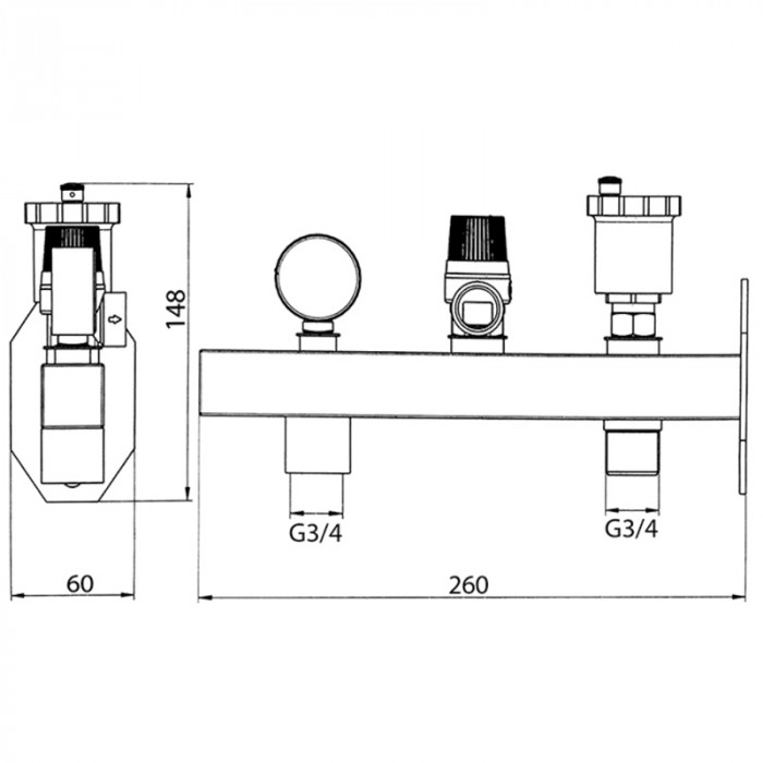 Група безпеки Koer KR.103 - 3/4 для розширювального бака (KR2963)