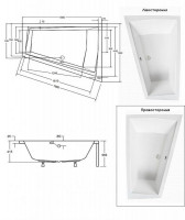 Ванна акриловая INTIMA DUO 180x125 Правая (соло) без ног
