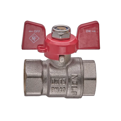 Кран кульовий Nolf classic NFC.711-06-1/2&quot; FF ГГМ, ручка &quot;метелик&quot; червона (NF3131)