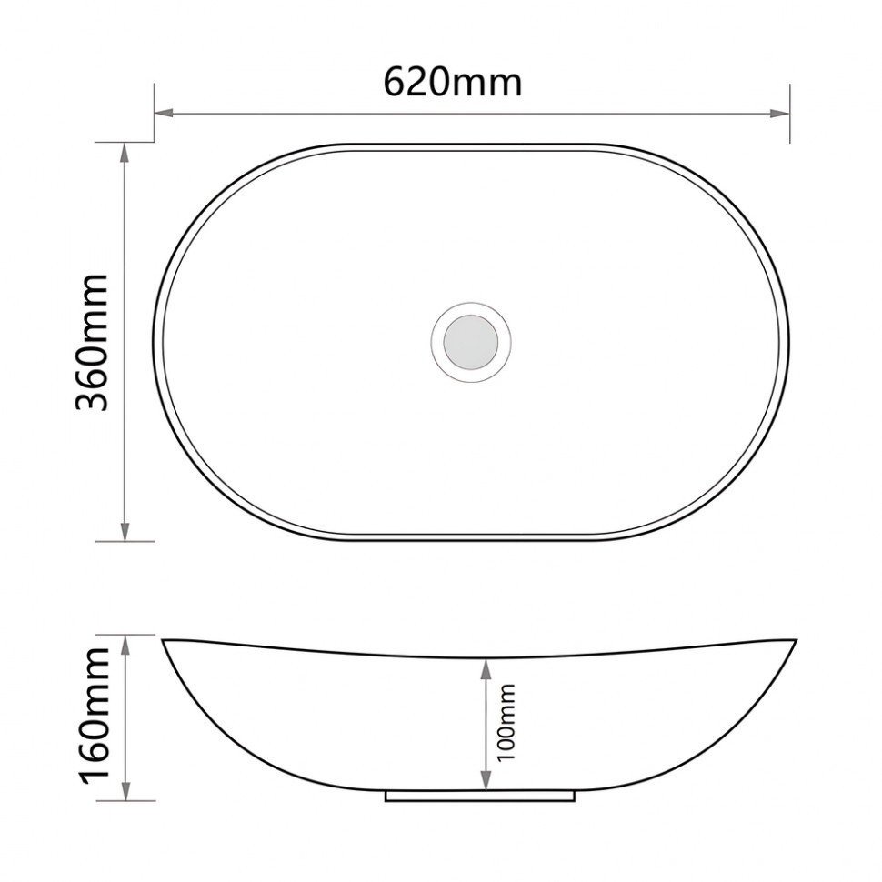 Раковина накладна MIXXUS PREMIUM WAVE-0105 620х360х160mm (MP6555)