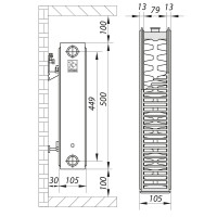 Сталевий радіатор KOER 22x500x1400S (2702 Вт, 34,38 кг, бокове підключення) (RAD062)
