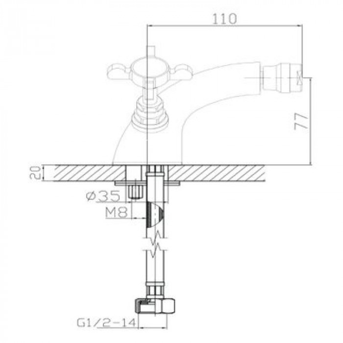 Змішувач для біде IMPRESE Cuthna antiqua двовентильний, колір бронза 40280 antiqua-n