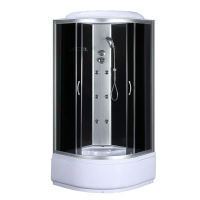 Бокс душовий з гідромасажем з високим піддоном MIXXUS STRONG SBH01-90x90x215-GR SATIN сіре тоноване скло 4мм (MI6889)