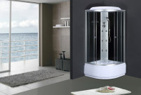 Бокс душовий з гідромасажем з високим піддоном MIXXUS STRONG SBH01-90x90x215-GR SATIN сіре тоноване скло 4мм (MI6889)