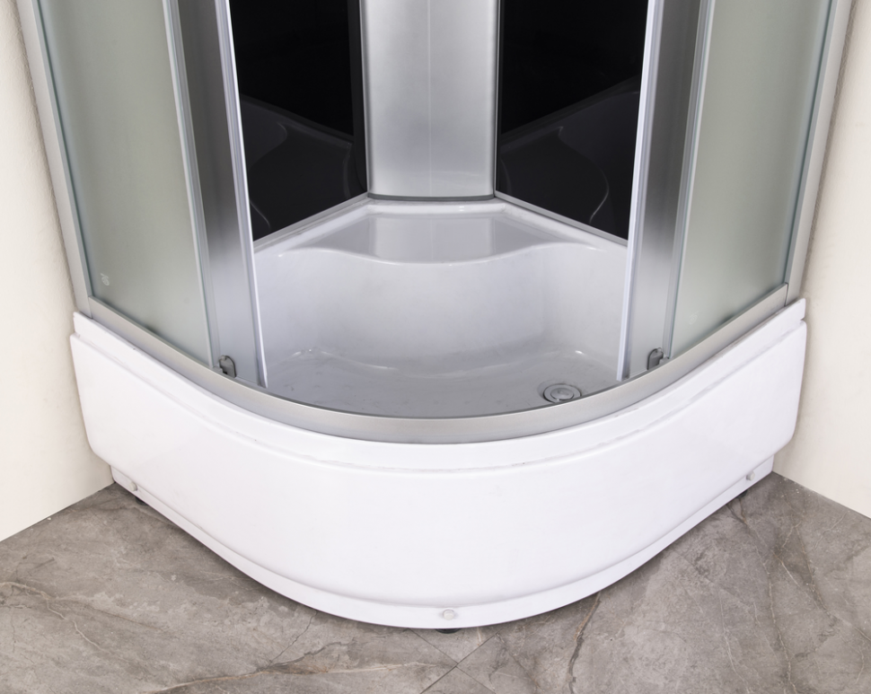 Бокс душовий з гідромасажем з високим піддоном MIXXUS STRONG SBH01-90x90x215-GR SATIN сіре тоноване скло 4мм (MI6889)