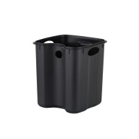 Відро для сміття з плавним закриттям квадратне ZERIX KUBIX-TC0106 BLACK 6 л (колір чорний) (ZX5890)
