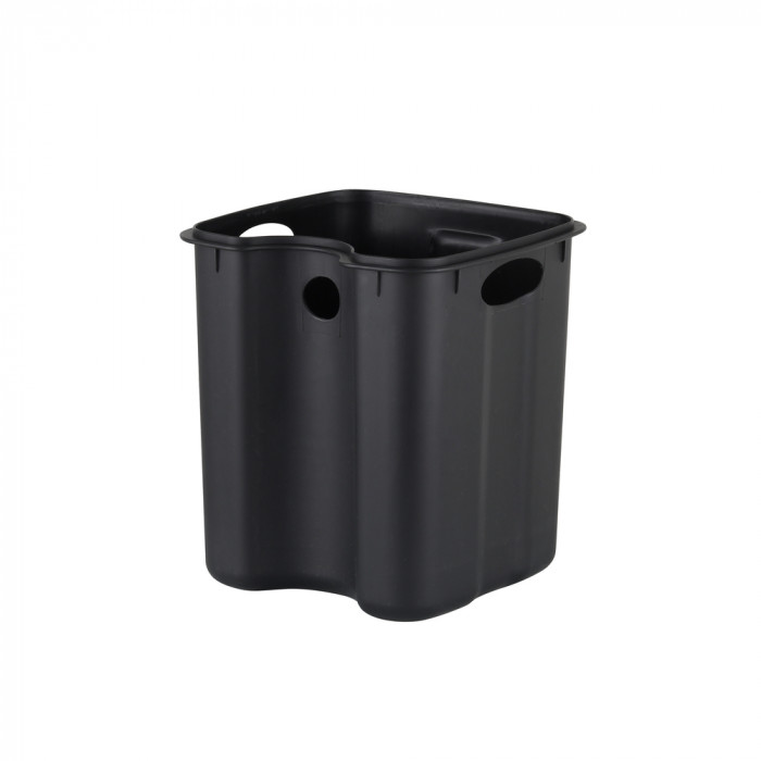 Відро для сміття з плавним закриттям квадратне Zerix Kubix-TC0106 Black 6 л колір чорний (ZX5890)