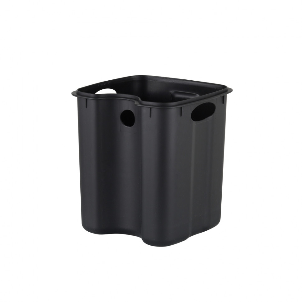 Відро для сміття з плавним закриттям квадратне ZERIX KUBIX-TC0106 BLACK 6 л (колір чорний) (ZX5890)