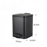 Відро для сміття з плавним закриттям квадратне ZERIX KUBIX-TC0106 BLACK 6 л (колір чорний) (ZX5890)