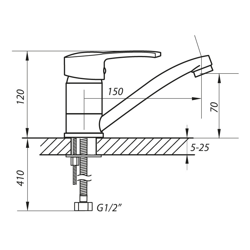 Змішувач для умивальника Zerix PAN-B 279 (ZX0056)