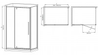 Душова кабіна без піддону MIXXUS PREMIUM BEVEL SC01-100x80x195-TR CHROME прозоре скло 6мм (MI6869)