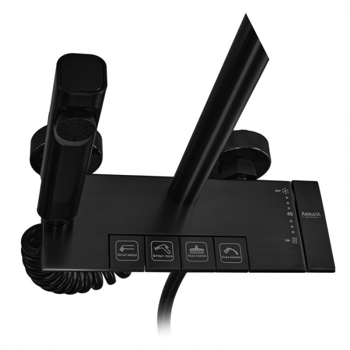 Душова колона Armata BCT-009-J Black зі змішувачем з кнопковим перемикачем, 4 режими (CH6510)