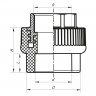 З'єднувальна муфта ВР 63x2F PPR Koer K0093.PRO (KP0111)