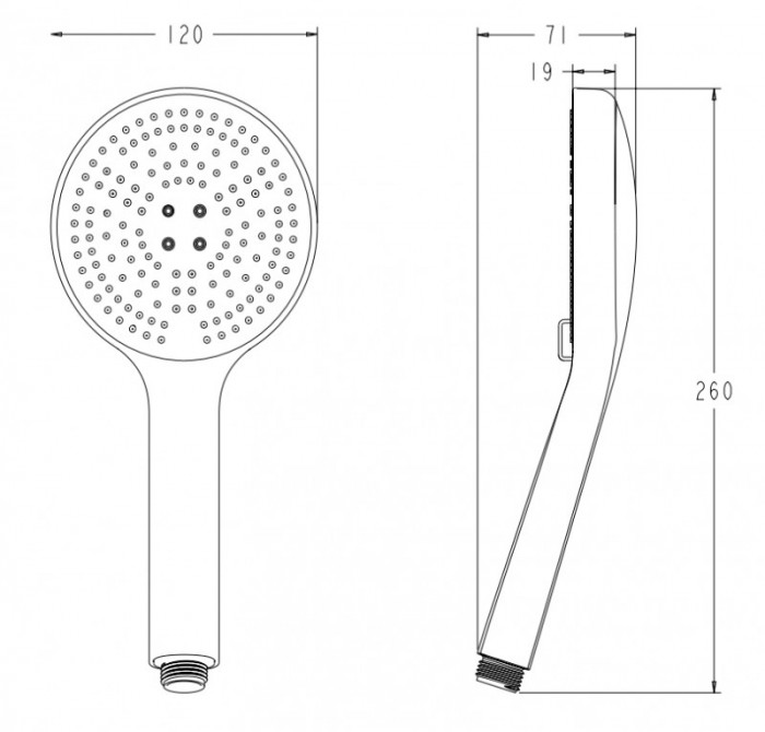 Лійка для душу Koer KP-0406-01 3 функції (Колір хром) (KR5410)