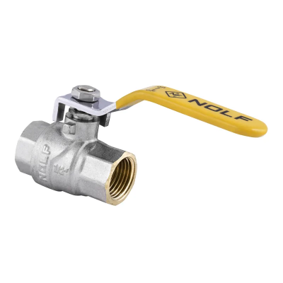 Кран кульовий Nolf NF.612 - 1/2&quot; FF ГГВ YELLOW, ручка &quot;важіль&quot; жовта (NF2924)