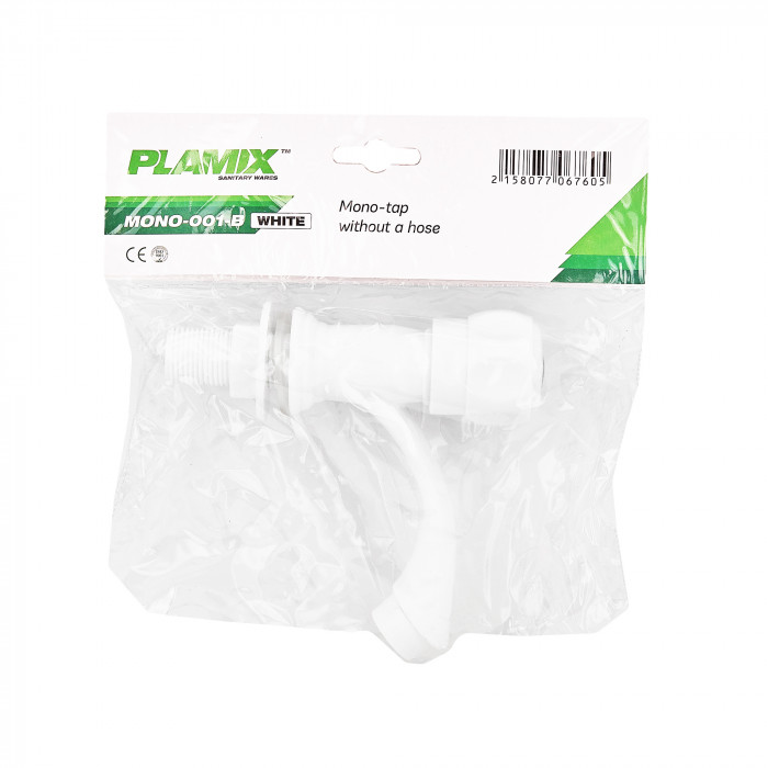 Кран для холодної води Plamix Mono-001-B White (PM0676)