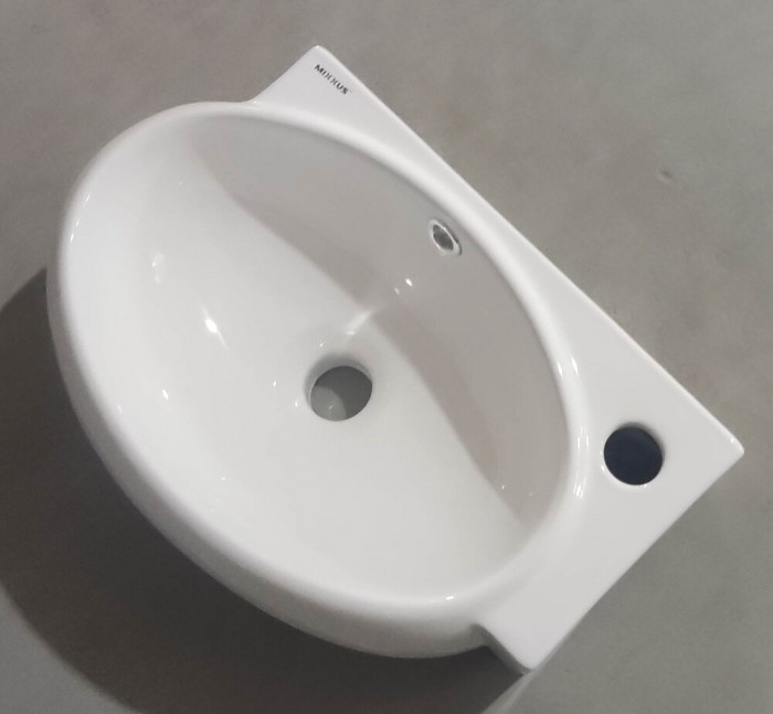 Раковина підвісна Mixxus Premium DIVERSE-1201-L 400х215х140mm з отвором під змішувач та переливом (MP6507)