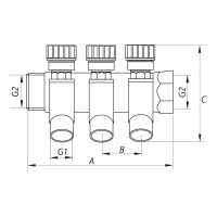 Колектор для теплої підлоги Koer KR.1123-4 3/4"x4 ways (KR2831)