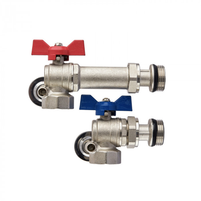 Комплект кранів Koer Set-26 - 1" з роз'ємним з'єднанням та термометром для колекторної групи (KR5470)