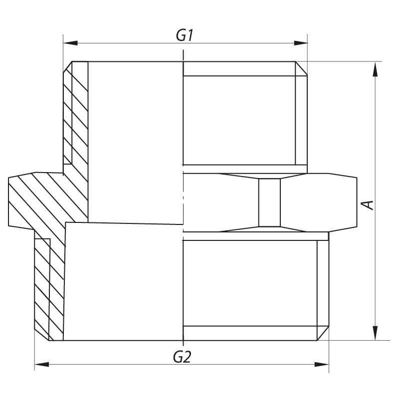 Ніпель редукційний 1/4 "x1 / 2" Koer KF.N0206 (KF0038)