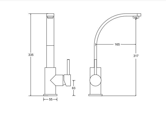 Змішувач до умивальника DECCO І (чорний матовий)