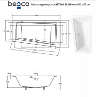 Ванная акриловая INTIMA SLIM 150х85 Левая (соло) без ног