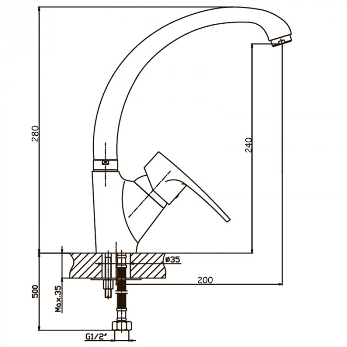 Змішувач для кухні Haiba CEBA 777 (HB0037)