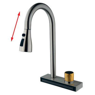 Змішувач  для кухні Mixxus FOL-014 з висув.лійкою та функ.&quot;водоспад&quot; з нерж.сталі (MI6341)