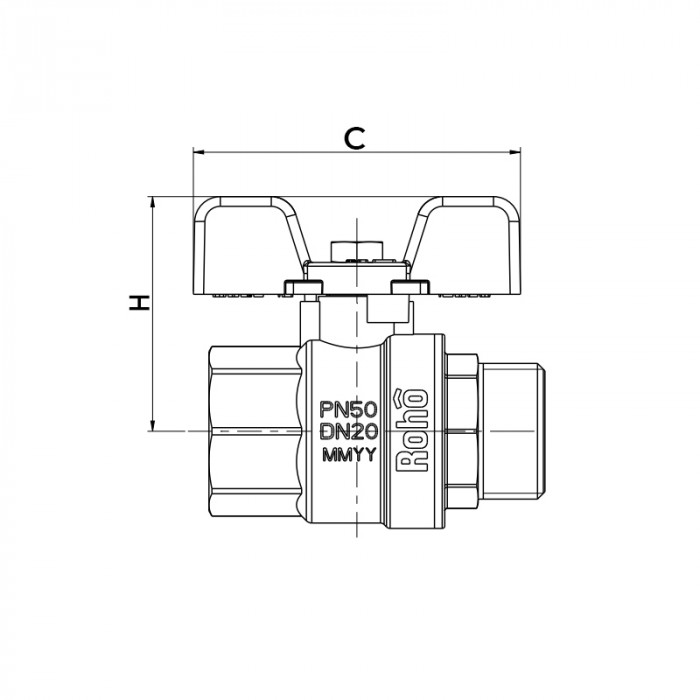 Кран кульовий Roho R101-100 - 1" (RO0070)
