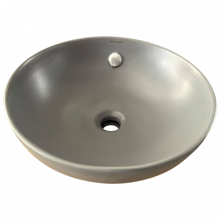 Раковина накладна Mixxus Premium TOPPER-0201 GRAY 410x410x165mm з переливом (MP6649)