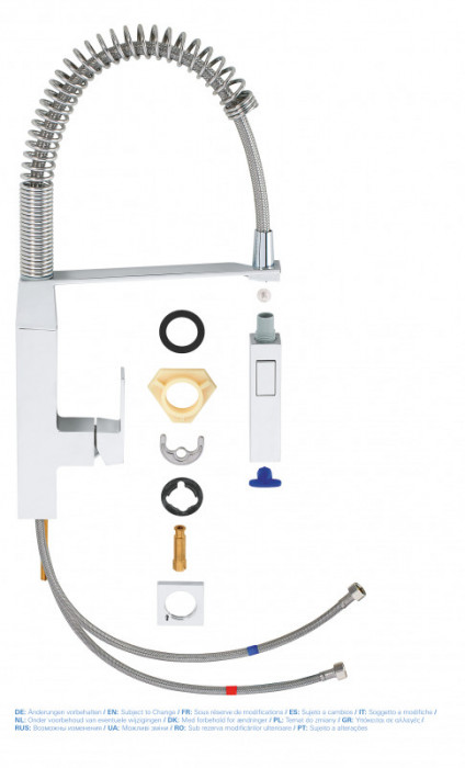 Змішувач для кухні з гнучким виливом Grohe Eurocube (31395000)