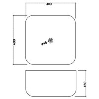 Раковина JAQUAR JDR накладна 400x400 мм, біла JDS-WHT-25911