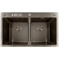 Мийка з нержавіючої сталі MIXXUS MH8350-DK NANO-BLACK (3.0/0.8) колір графіт (MI7053)
