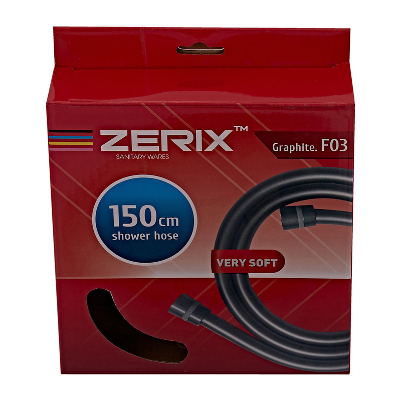 Шланг для душу Zerix Graphite.F03 150 см силіконовий  (колір графіт) (ZX5568)