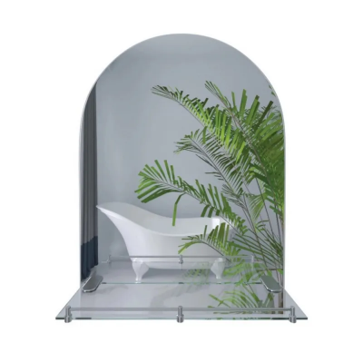 Дзеркало настінне Zerix LAGUNA MRZ03-70x80x11 прямокутне з дугоподібним верxом та полицею (ZX5623)