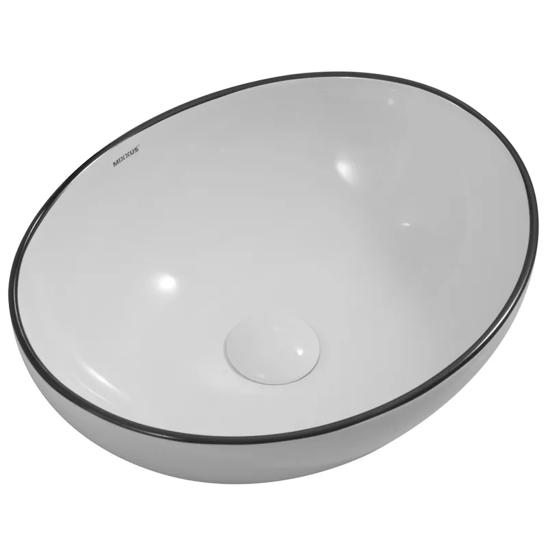 Раковина накладна MIXXUS PREMIUM ELLIPSE-0108 EDGE BLACK 400х330х145mm (MP6527)