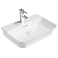 Раковина підвісна-накладна MIXXUS PREMIUM BEVEL-0202 560х415х125mm (отвір під змішувач, перелив) (MP6481)