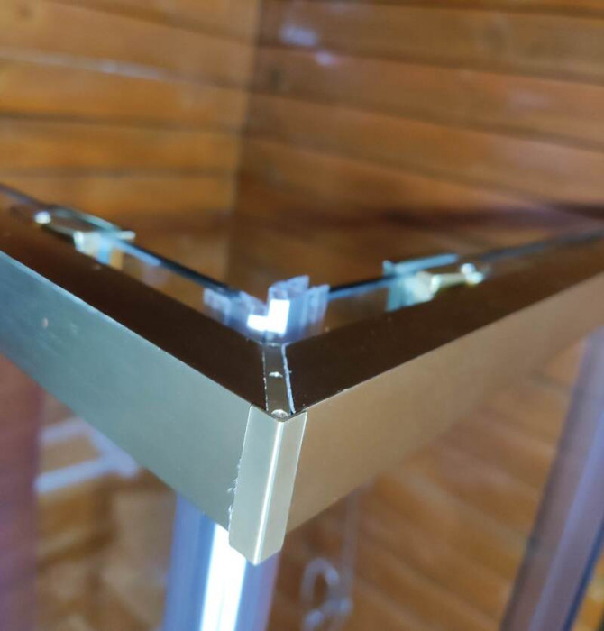 Душова кабіна без піддону Koer SR SC10-90x90x195-TR-12 прозоре скло Easy Clean 6мм, матове золото (KR5943)