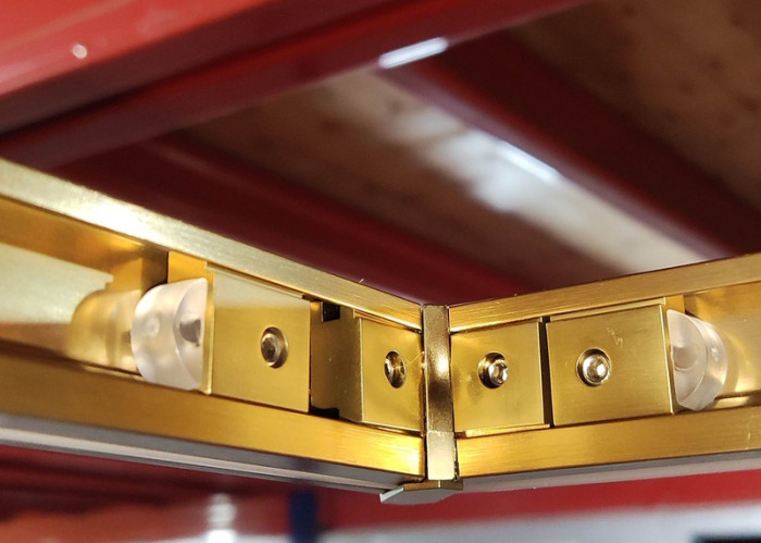 Душова кабіна без піддону Koer SR SC10-90x90x195-TR-12 прозоре скло Easy Clean 6мм, матове золото (KR5943)