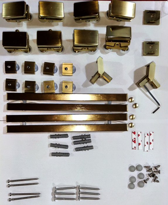 Душова кабіна без піддону Koer SR SC10-90x90x195-TR-12 прозоре скло Easy Clean 6мм, матове золото (KR5943)