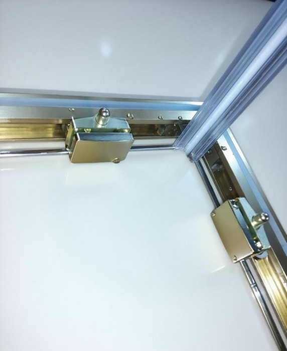 Душова кабіна без піддону Koer SR SC10-90x90x195-TR-12 прозоре скло Easy Clean 6мм, матове золото (KR5943)