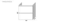 ТУМБА KAST AFINA 60 СМ З РАКОВИНОЮ COMO 60 Артикул: KS000107