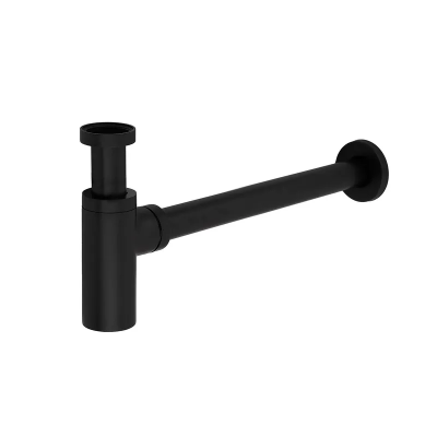 Сифон для раковини Koer BT-01-05 без випуску (під донний клапан) без ревізії (Колір чорний) 1 1/4'' (KR3410)