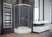 Кабина полукруглая MODERN 80x80x165 универсальная: стекло grigio, профиль хромированный