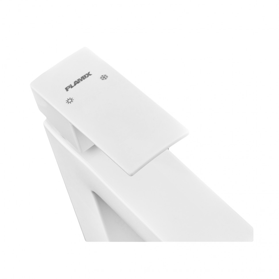 Змішувач для умивальника Plamix Kubus-001 HIGH SET White (з підведенням) (PM0672)