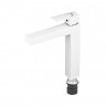 Змішувач для умивальника Plamix Kubus-001 HIGH SET White (з підведенням) (PM0672)