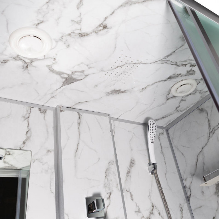 Гидробокс TKF 7715 Белый мрамор WG 120х80x210 мелкий поддон ( А0048640 )